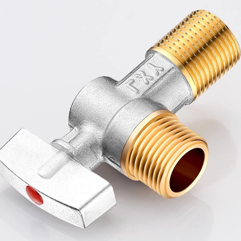 Brass Turn Shutoff Valves 1/2" Connection Heavy Duty Angle Stops Valves Quick Fixing for Water Heater & Sink Faucet