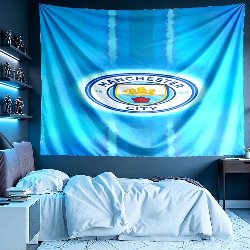 Manchester City FC Print Tapestry, Lightweight Wall Hanging, for Bedroom, Dorm, Living Room, Home Art Decor - Birthday Christmas Gift for Friends
