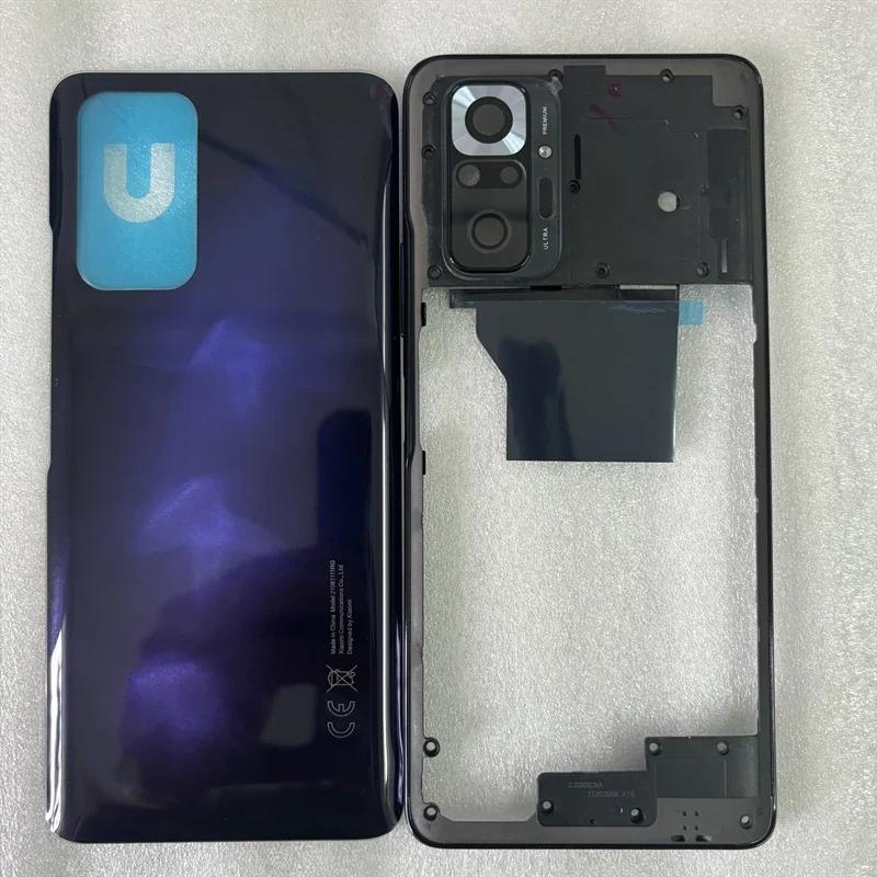 Middle Frame Cover+Battery Back Cover Rear Cover Repair Parts Full Housing for Xiaomi Redmi Note 10 Pro 4G M2101K6G