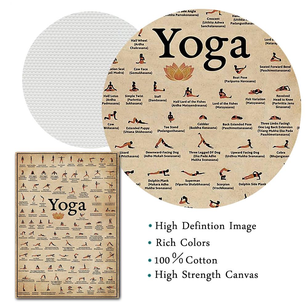 Strona główna Ćwiczenia Siłownia Joga Ashtanga Wykres Pozycja Zdrowie Plakat Sztuka Ścienna Obraz na Płótnie Joga Wydruk Salon Dekoracja Ścienna Domu