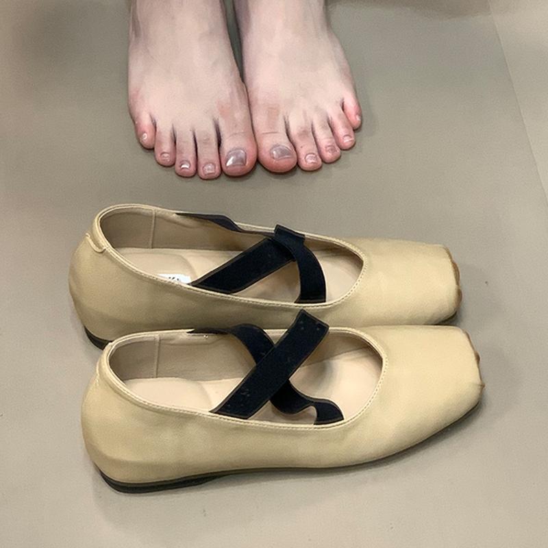 

Women Ballet Flats Shoes Elegant Fashion Loafers Shoes Autumn Designer Square Toe Walking Shoes New Mujer Zapatillas 39