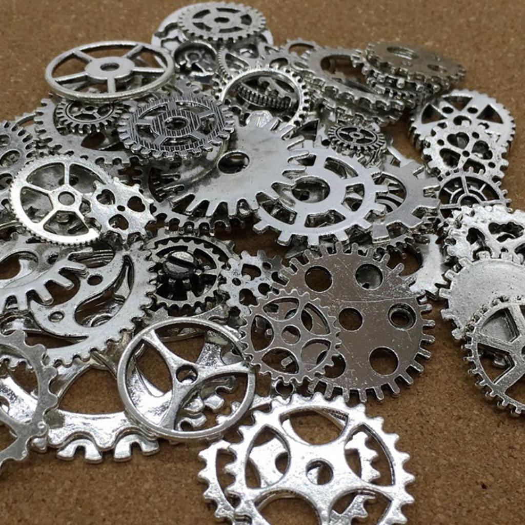 100g Ingranaggi Steampunk In Metallo (circa 70 Pezzi) - Assortiti 10-40mm, Per Gioielli Fai Da Te, Collane, Bracciali E Decorazioni
