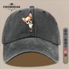 1 Stück Süße Cartoon Chihuahua Muster Aufdruck Baseballkappe, Sommer Lässiges Bekleidungszubehör, Schwarze Papa Trucker Cap, Atmungsaktiv und
