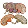 Bohemian Decorative Handmade Fan Colorful Hand Braided Fan Durable Hand-woven Straw Fan  Outdoor