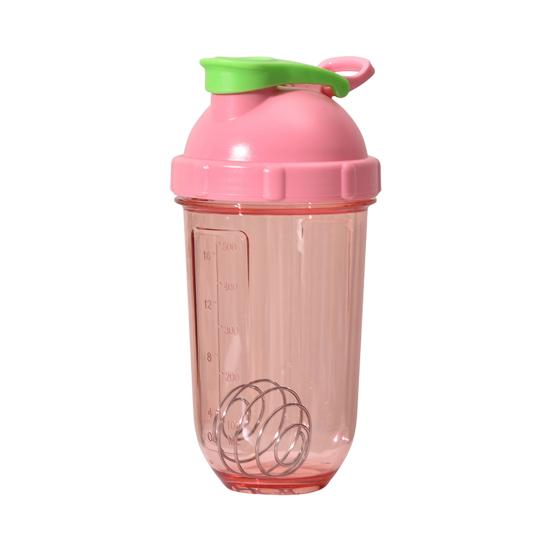 Protein Shaker Bottles with Wire Ball 500ml Leak-Proof Mixer Cup Clear Scale Fitness Mixer Bottle Portable Shaker Cup for Sports Travel