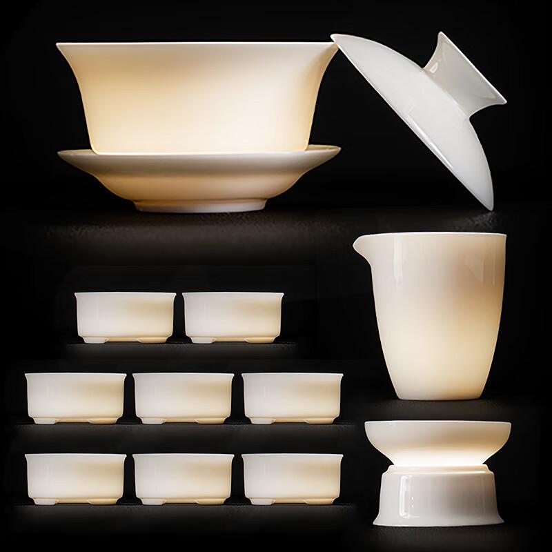 Su's Ceramic Mutton-Fat Jade Tea Set