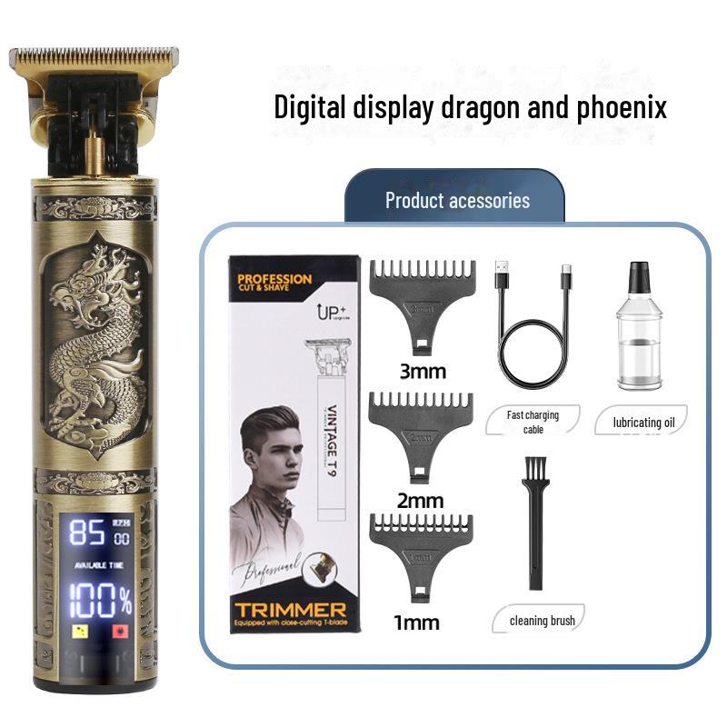 Retro T9 Men's Electric Hair Clipper for Self-Shaving and Professional Salon Use