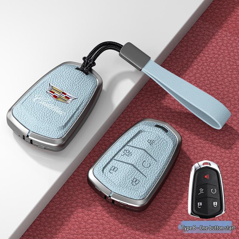 Lädernyckelskydd för Cadillac XT5/CT6/XT4/XTS och ATSL – Unisexdesign med spänne