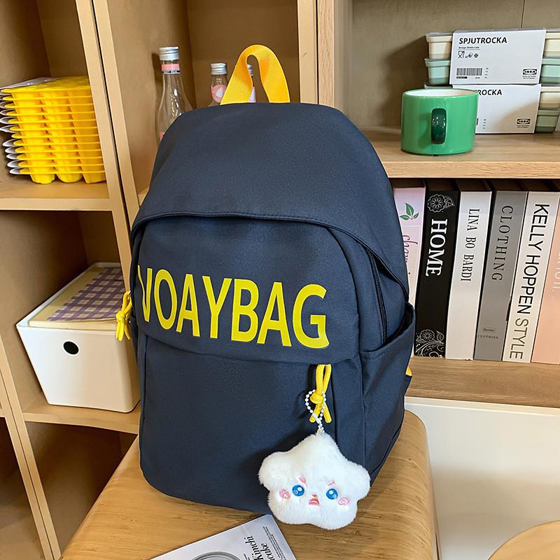 Nylon College Student Backpack With Letter Print Design And Comfort For Daily Use