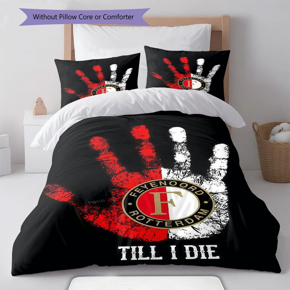 

Feyenoord Rotterdam RugPattern Bedding Quilt Set Quilt Cover Pillowcase Home Decoration Birthday Gift (1 * duvet cover + 2 * pillowcase, without core) 135x200cm