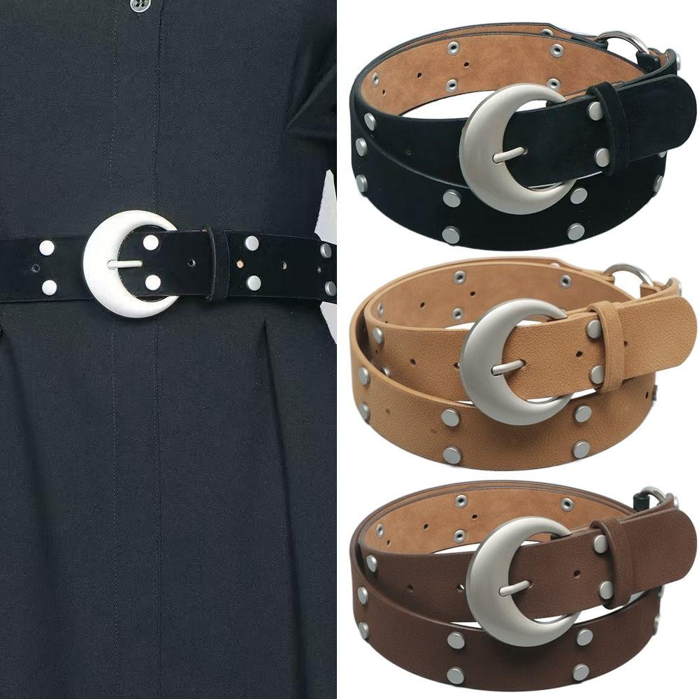 Luxury Design Women Waist Belt 3.8cm Wide Jeans Belt Fashion Rivet Waistband Coat Skirt Decoration