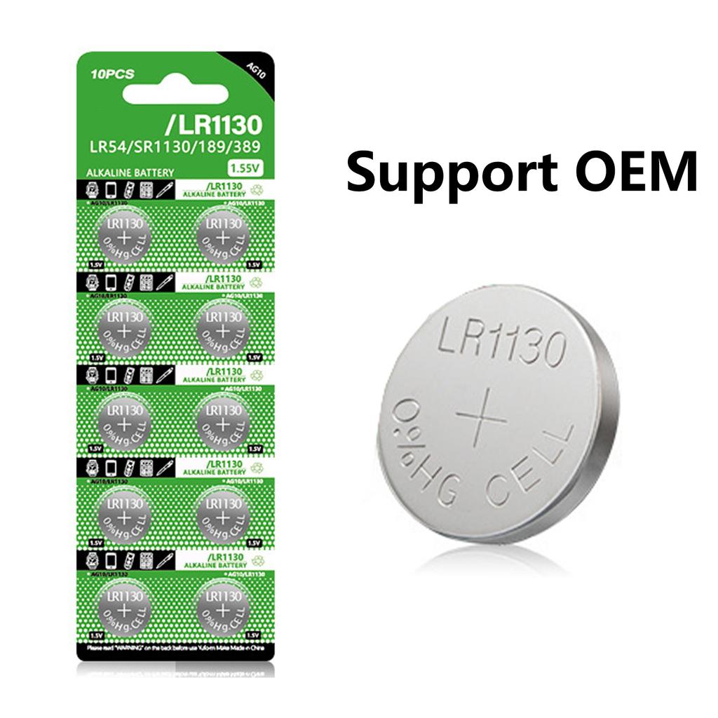 Pack of 10pcs/sheet LR1130 Alkaline Button Batteries 1.5V Coin Cell Battery for Watches Calculators and Digital Cameras