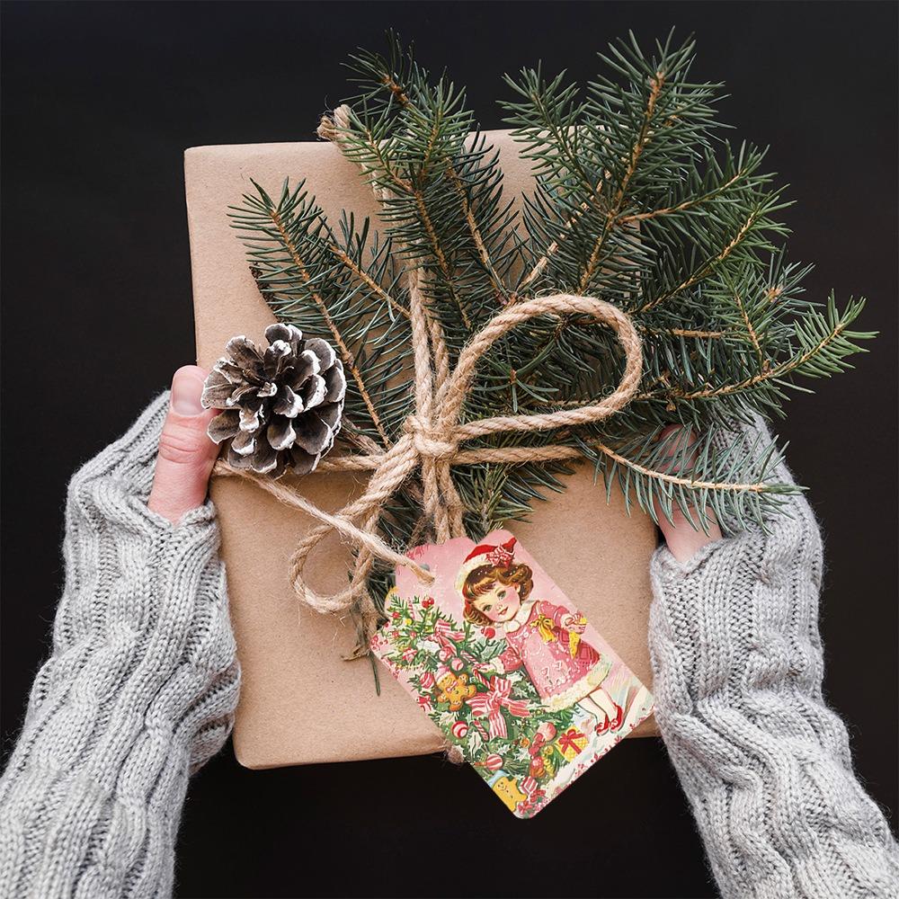 DIY Kraft Tags 60pcs Santa Claus Paper Cards Personalization Merry Christmas Tags  Home Decor