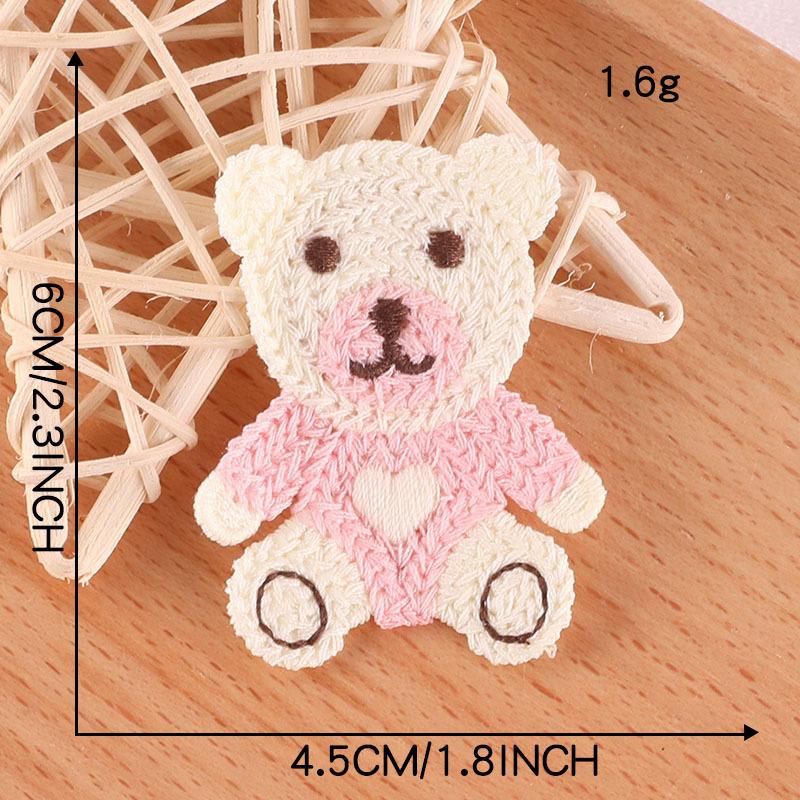 Embroidery Label Cute Bear Embroidery Sticker Diy Hand Account Accessories Accessories Patch Brooch Jewelry Hair Accessories Cloth Sticker