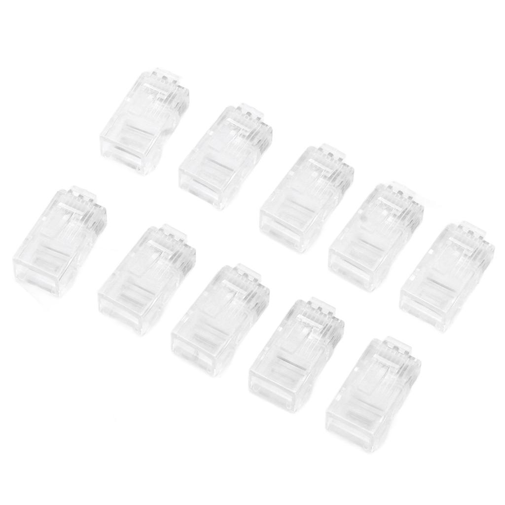 100Pcs Network Crystal Heads Gold Plated Strong Toughness Cable Connectors Plug Terminals