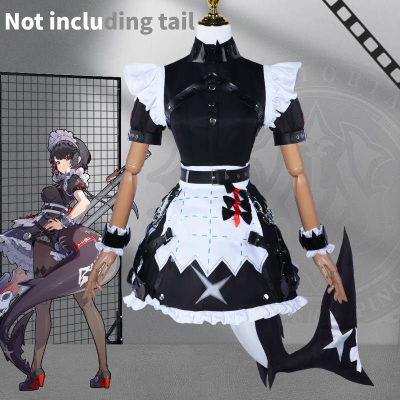 Zenless Zero Zone Ellen Joe Cosplay Game Cartoon Shark Maid Costume Dress Party