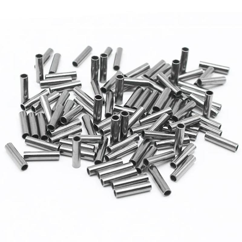 250Pcs/Set Single Barrel Crimping Sleeve Fishing Line Wire Leader Copper Tube Connector Fishing Accessories Line Tube