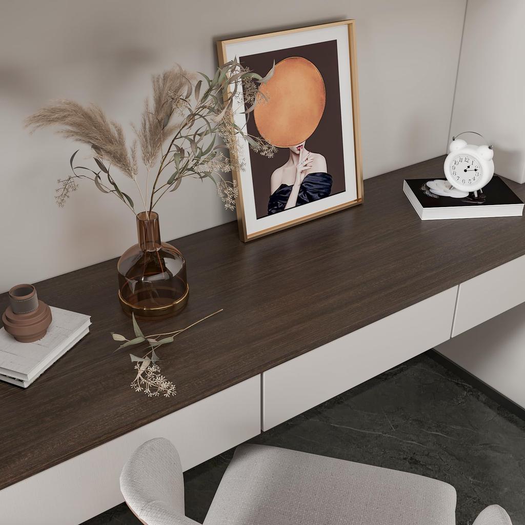 CHIHUT Wallpaper Wood Grain Remake 45cm X Dark Peelable Cutting Easy To Perfect for Home and Rental Scandinavian Style Wood Grain Decorative Wall