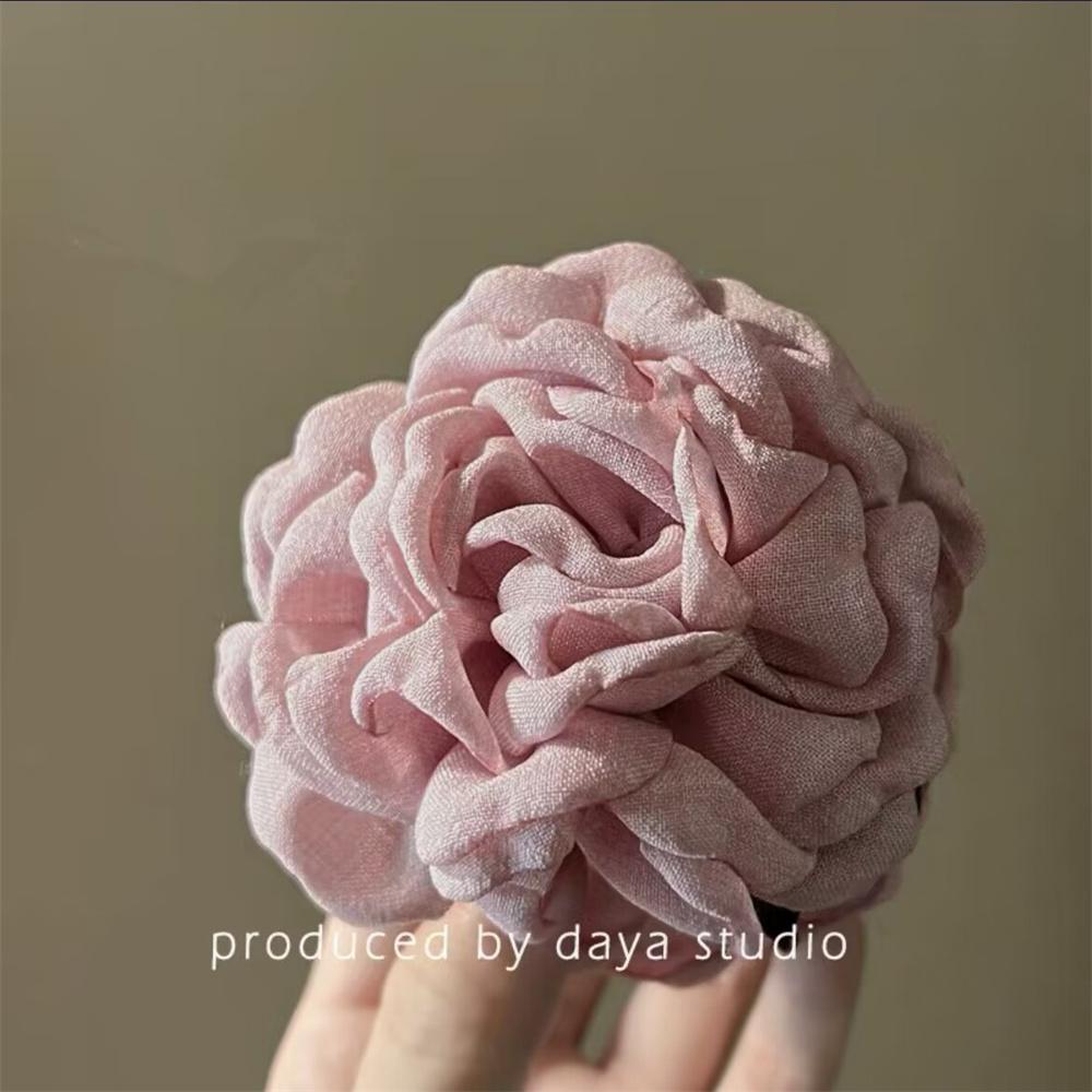 Rose Flower Large Hair Claw Handmade Fabric Flowers Grab Hair Clip Sweet Shark Clip Hair Accessories for Women Girls 8/10/12cm