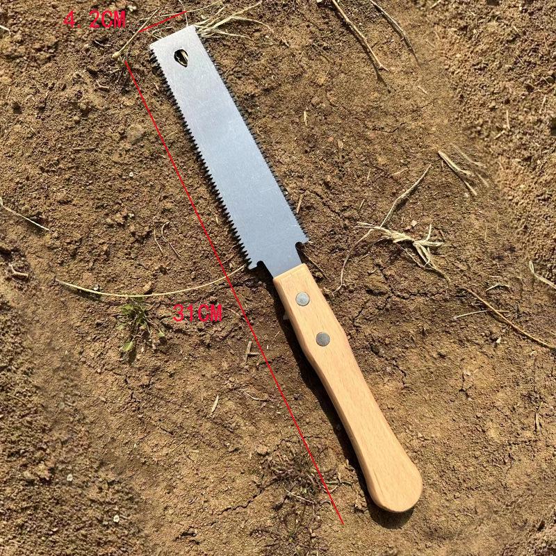 SK5 Double-Edged Wooden Handle Hand Saw with Quenched Sharp Dual-Sided Teeth for Fast, Precise Cuts