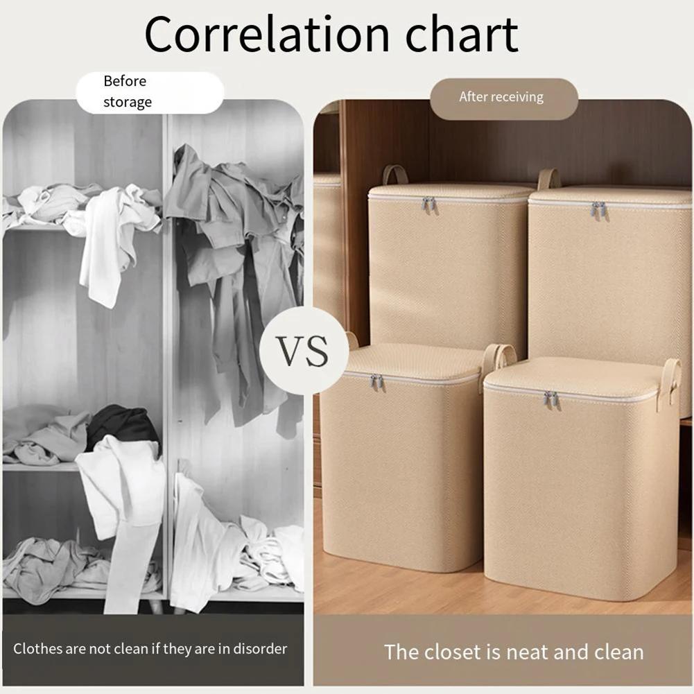 110/140L Clothes Storage Bag Extra Large Closet Organizer Foldable Comforter Storage Bag for Clothing Comforter Blanket Bedding