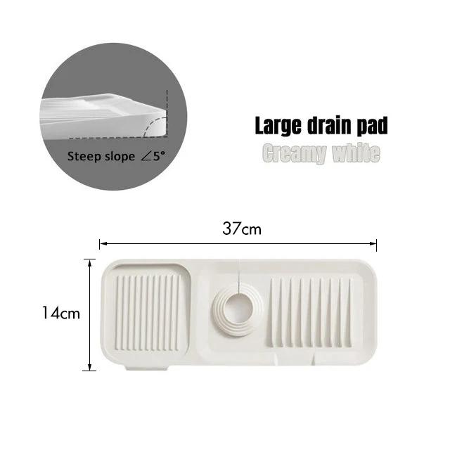 

Silicone Faucet Handle Drip Catcher Tray Mat, Faucet Splash Guard, Dish Soap Sponge Holder for Kitchen Sink Accessories