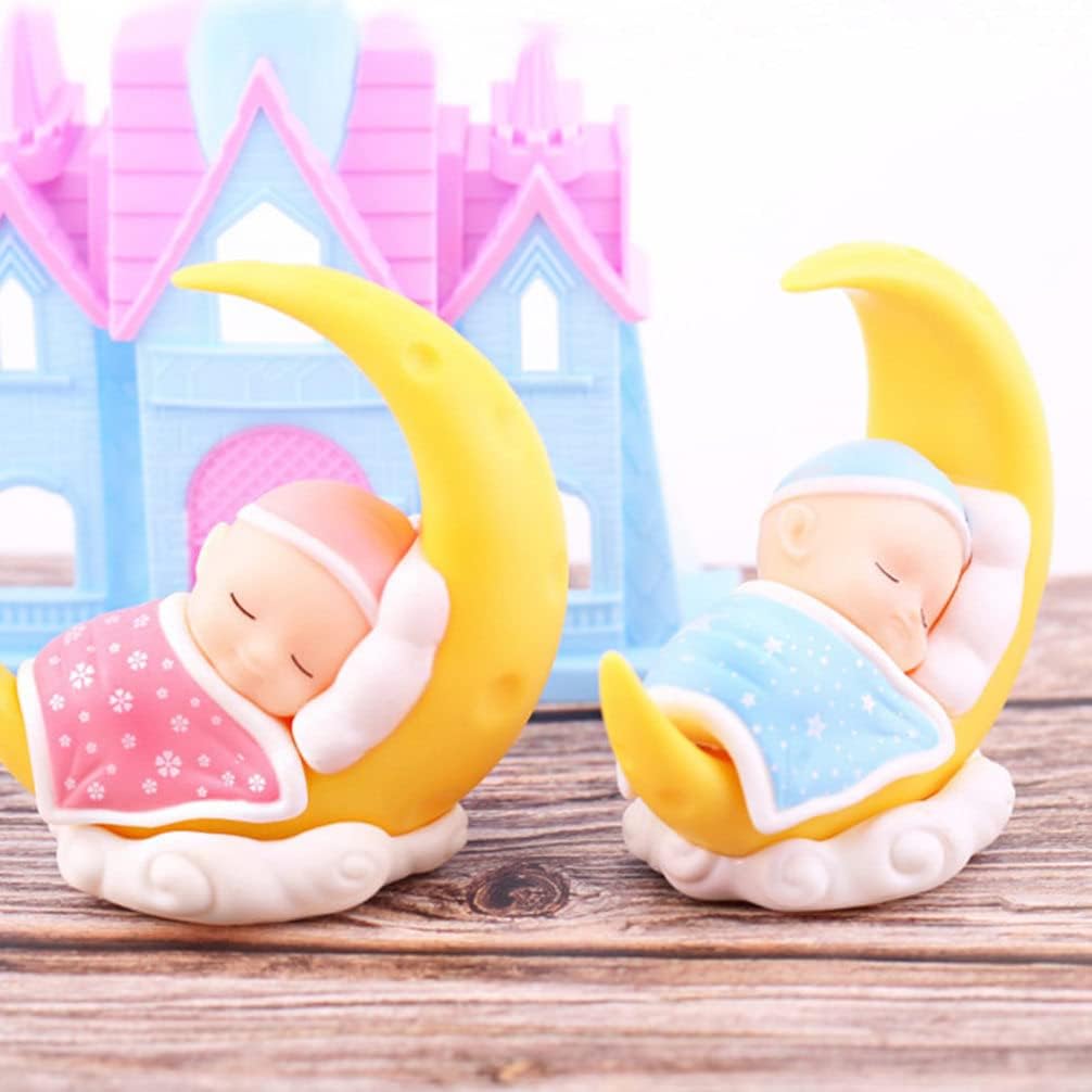 Toyvian Спящий младенец Топпер для торта Фигурка Топпер для торта Украшения на приборную панель автомобиля DIY Поделки Мини-фигурка младенца Украшение для вечеринки в честь рождения ребенка