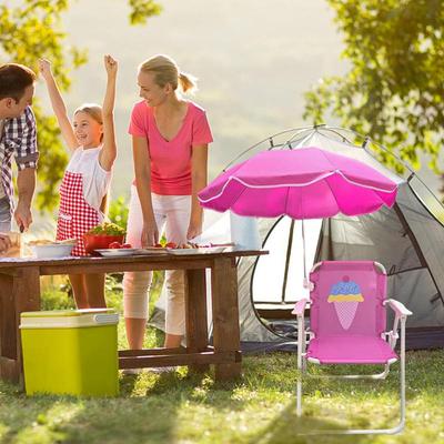 Kinder Campingstuhl mit Outdoor Sonnenschirm Faltbar Leicht und Stabil Windfest Sand Sitz für Strand Outdoor Camping