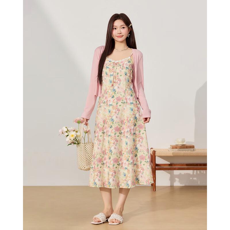 IEF Plus Size Floral Camisole Dress & Cardigan Set