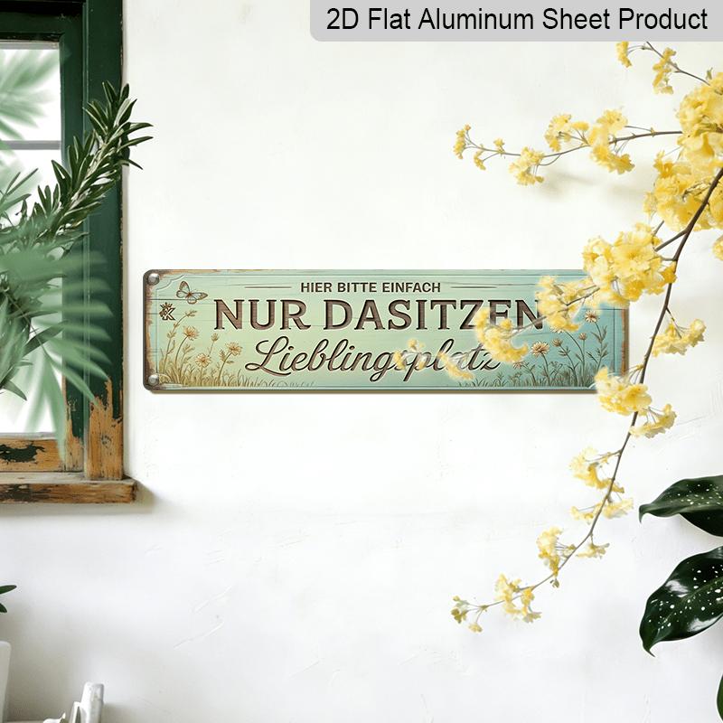 2D Flat Retro Aluminum Sign 15.7×3.94", Favorite Seat Warm Wall Art for Home Garden Porch, Perfect Decor & Gift