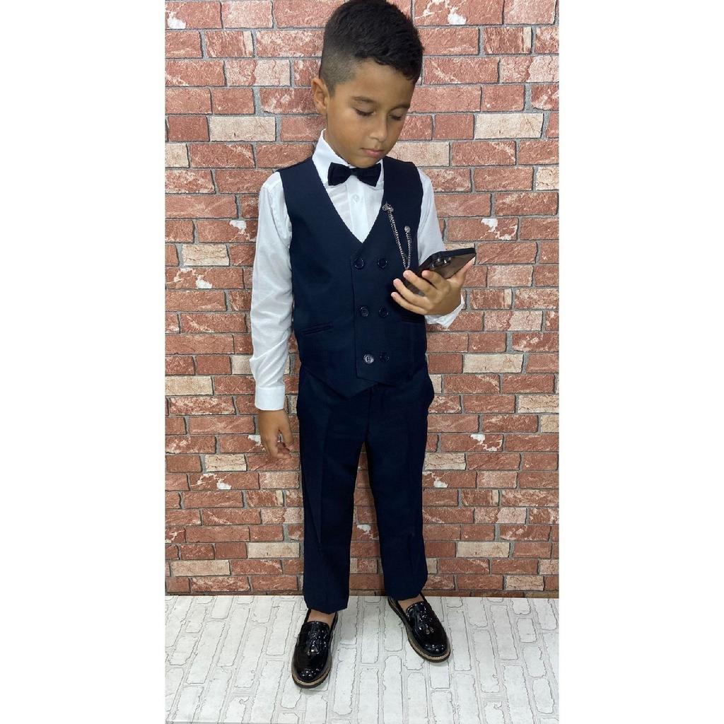 Children's Vest Suit With Shirt Set 0-1 Years - 14 Years Black