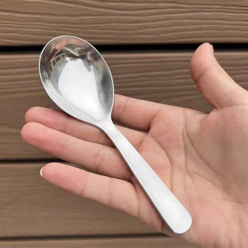 Rostfritt stål rund sked Nät Röd Gyllene middag Långt handtag omrörande dessertskedar för kökstillbehör Prylar