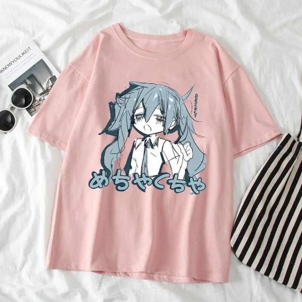 Unisex Clothing Japanese Y2K Anime Women T-shirt Cotton Loose Streetwear Casual Tees Big Size  Cotton Best Selling Round Neck