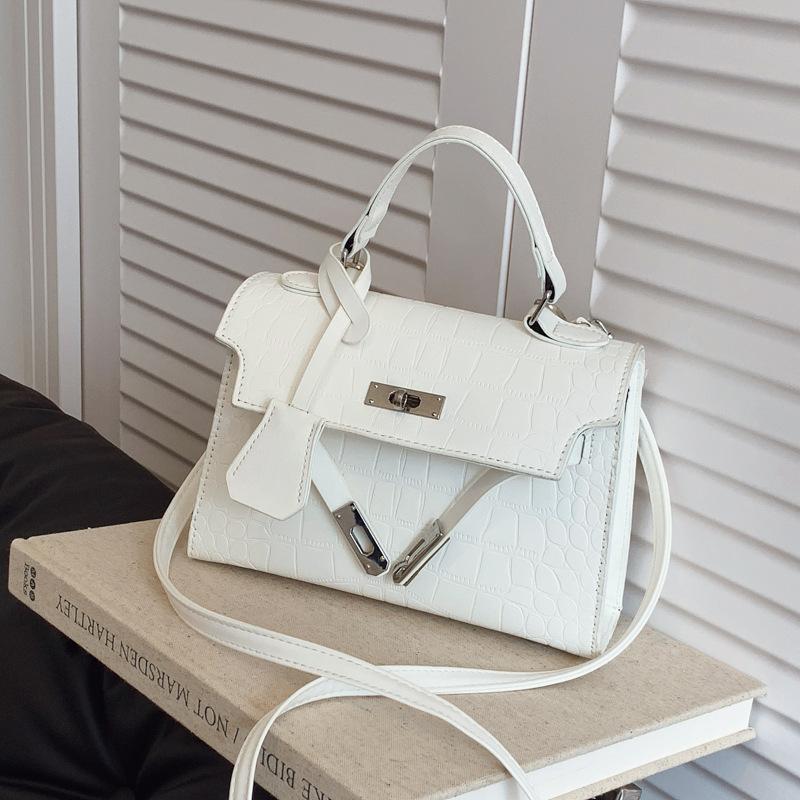 

Pu Portable Crocodile Pattern Shoulder Bag Women Versatile Crossbody Bags Handbag High Quality Tote Commuter Bags Gifts білий