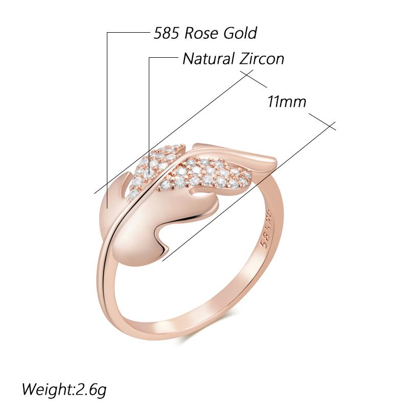 Simple Glossy Geometry Rings For Women Fashion  Rose Gold Color With Natural Zircon Accessories Daily Fine Jewelry