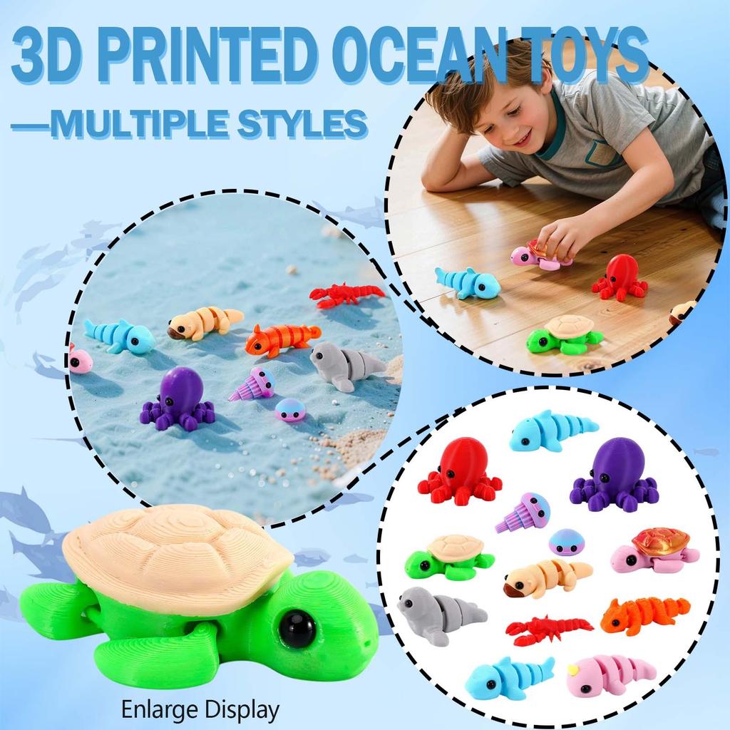 3D Printed Animal Toys Creative Ornaments Holiday Birthday Gifts