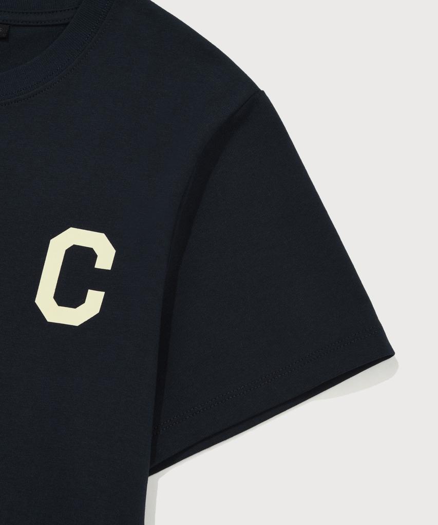 COVERNAT WOMAN Crop Cool Cotton C-Logo T-Shirt Navy
