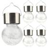 Solar Hanging Light Outdoor Cracked Glass Ball Lantern for Yard Patio Fence Tree White Light