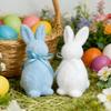 2 Stück Osterhase Beflockt Osterdekoration Niedlicher Hase Mehrfarbig Dopamin Schleife Hase Schreibtischdekoration Partygeschenk