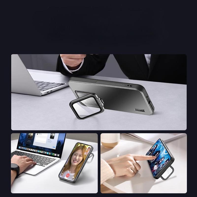 Custodie Per GT 7 Custodia con Supporto per Obiettivo Fotocamera in Metallo per Realme GT7 Antiurto Opaca con Supporto Copertura Posteriore Rigida Bumper Protettivo