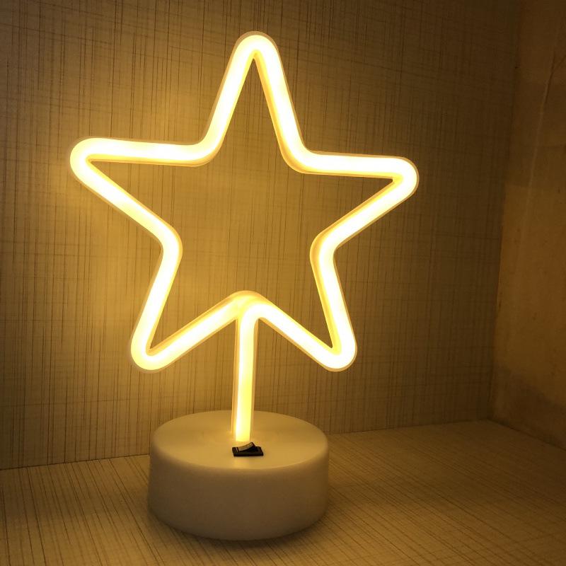 Creative LED Heart Neon Light - Romantic Atmosphere Table Lamp for Bedroom Decor