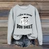 Women's Fashion Casual Long Sleeve Halloween Printed  Neck Sweatshirt