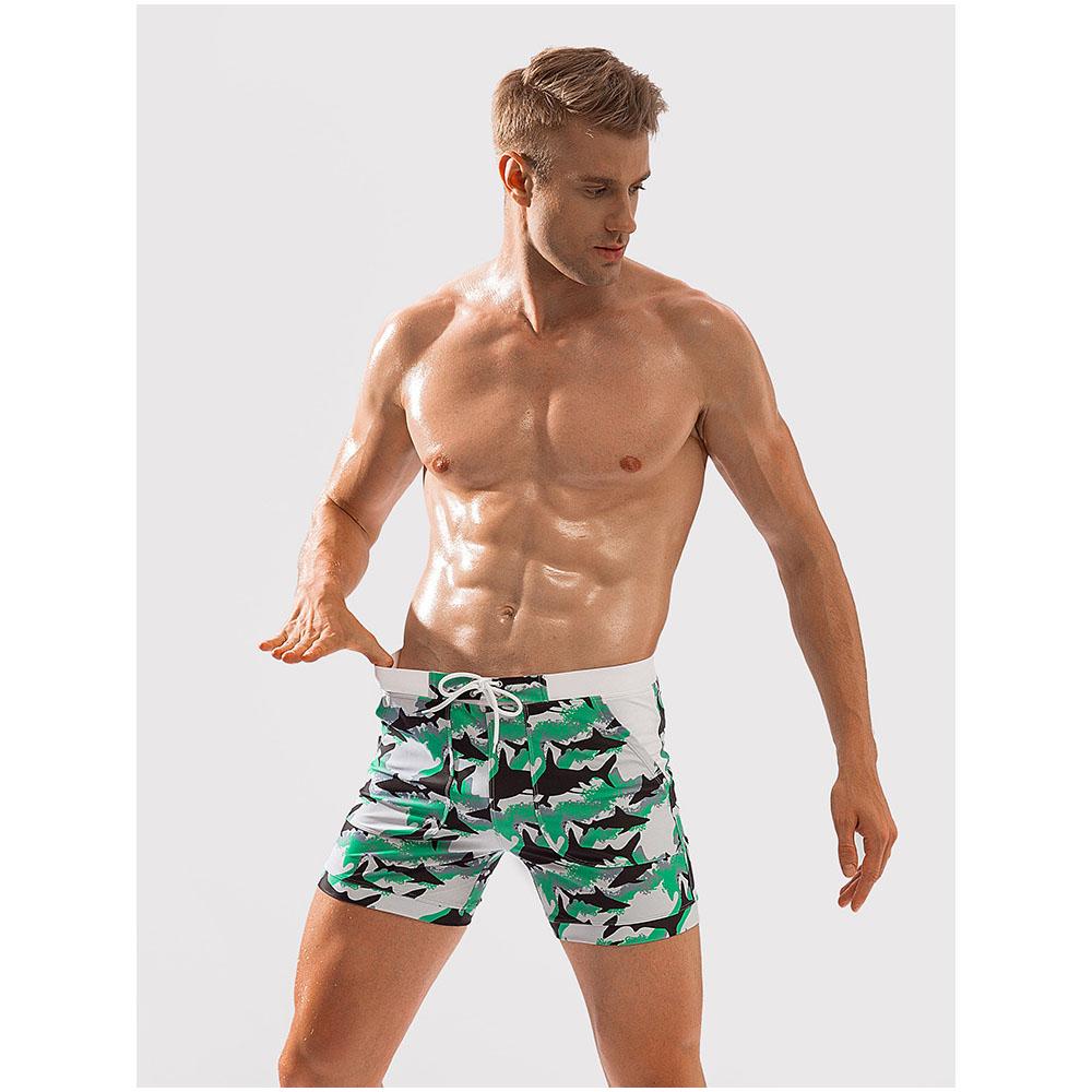 Heavywood Summer Men's Beach Swimming Trunks Drawstring Elastic Waist Swimsuit Shorts Man Plus Size Quick Drying Swimwear Shorts