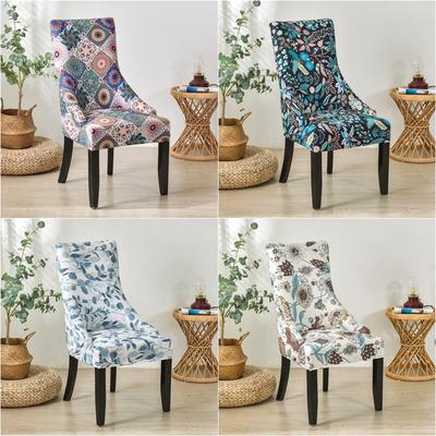 Bohemia Style Chair Cover High Sloping Armchair Cover Stretch Spandex Dining Chair Covers Seat Slipcover For Living Room Wedding