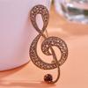 Sjarmerende stor retro musikknote Vintage smykker Antisølv Krystallbrosje Antikk Fleur De Lis Broche Coroa Lady Pin Bluse CC