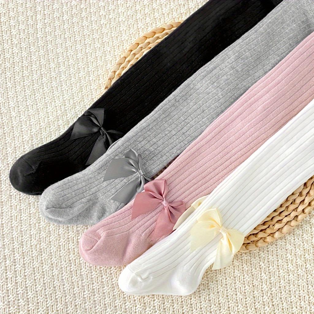 4 páry dívčích punčocháčů, jednobarevné, pružná pletenina, směs polyesteru, pouze ruční praní, punčocháče pro batolata a děti, módní doplněk k šatům