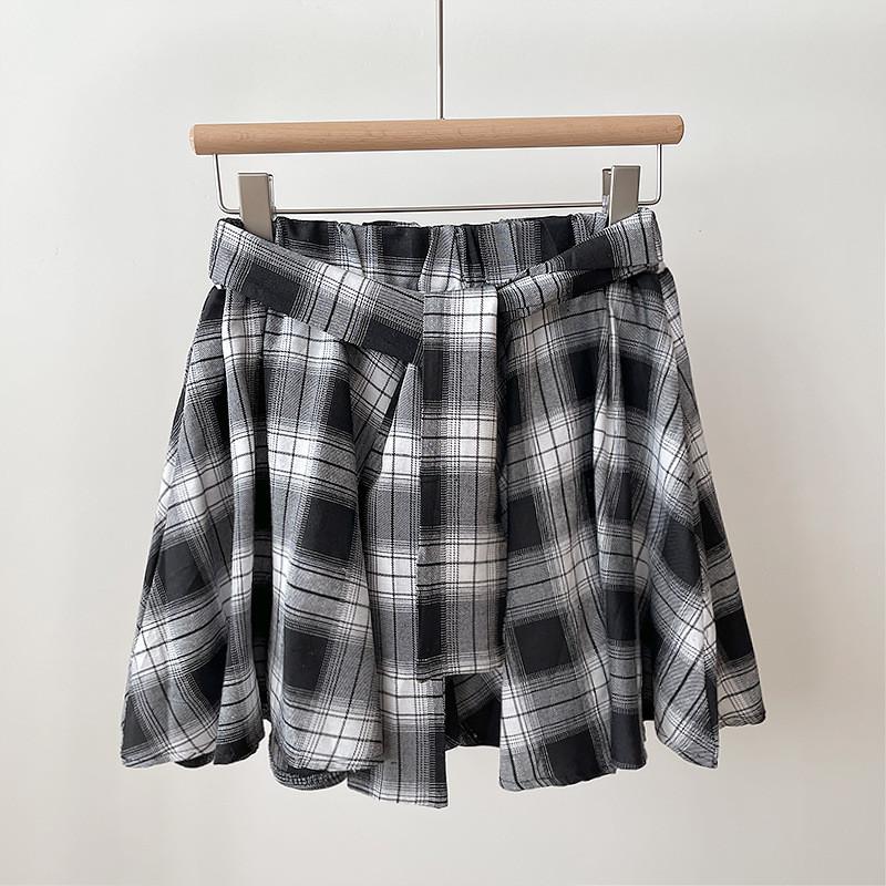 Summer 2025 Polyester Plaid High Waist Mini Skirt With Handcrafted Pleats For Casual Women