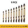 9Pcs Double-headed Bit Double-edged Metal Stainless Steel Ultrahard Iron Drill Steel Plate Iron Carpentry Drill Bit