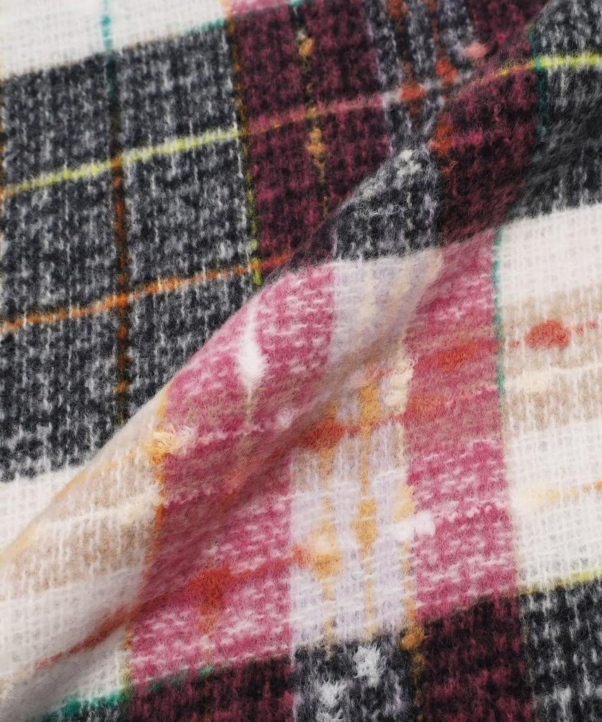 Afternoon Tea Living Stole JQ42, Check Pattern, Pink