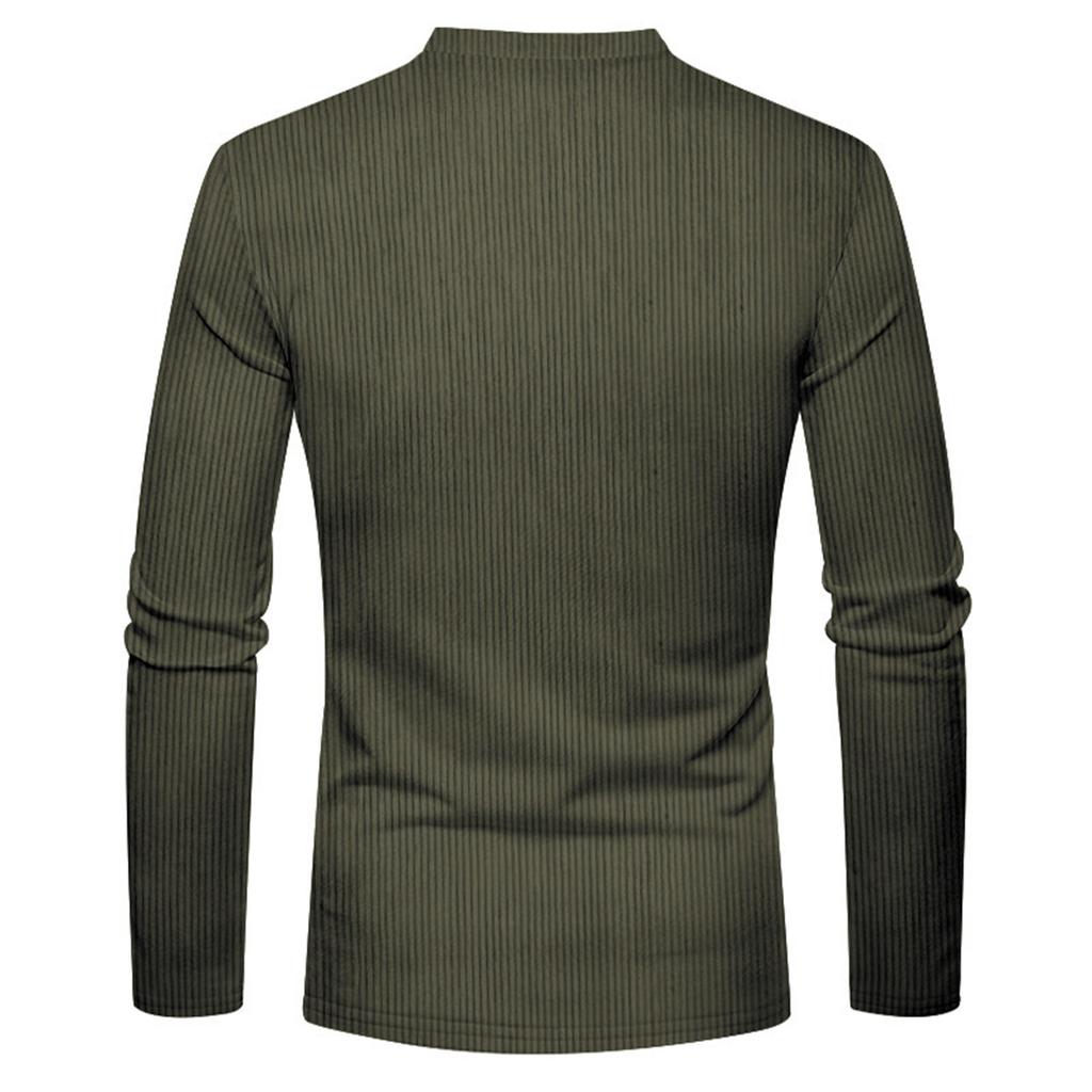 Men's Corduroy Long Sleeve Shirt Color Casual Button Down for Fall